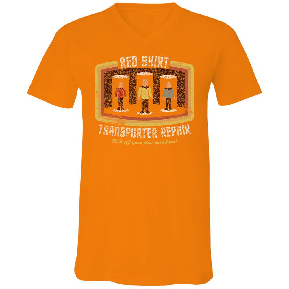 Unisex V-Neck T-Shirt - RNLZ6SKF - Orange - 11