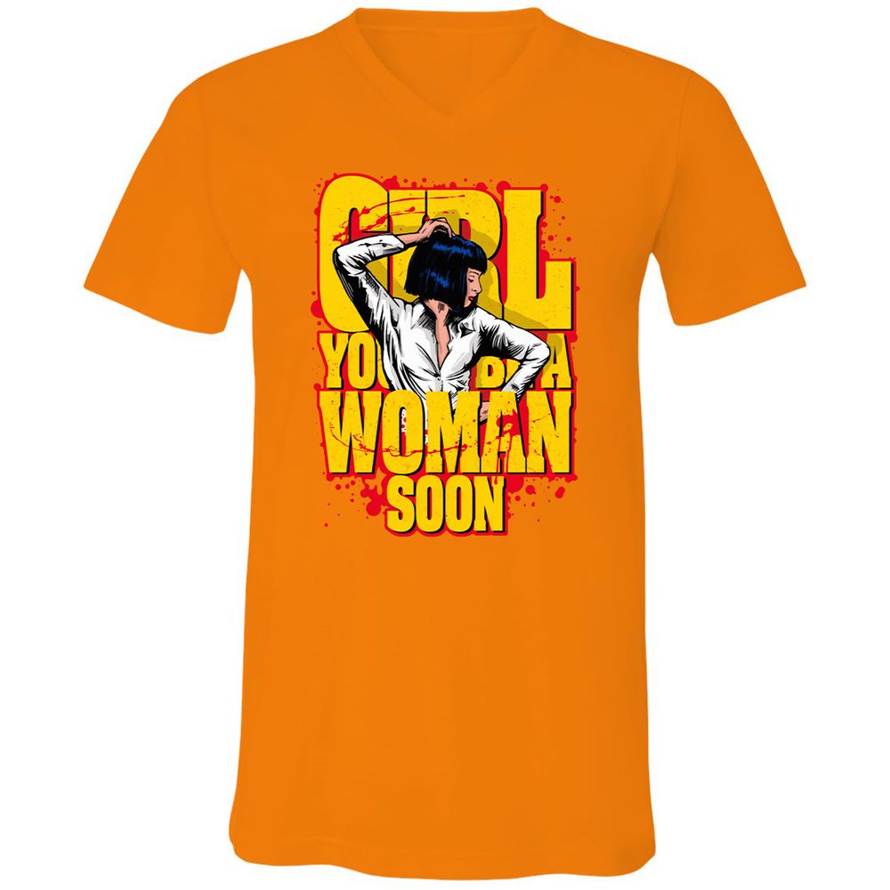 Unisex V-Neck T-Shirt - SUD4LK2M - Orange - 11