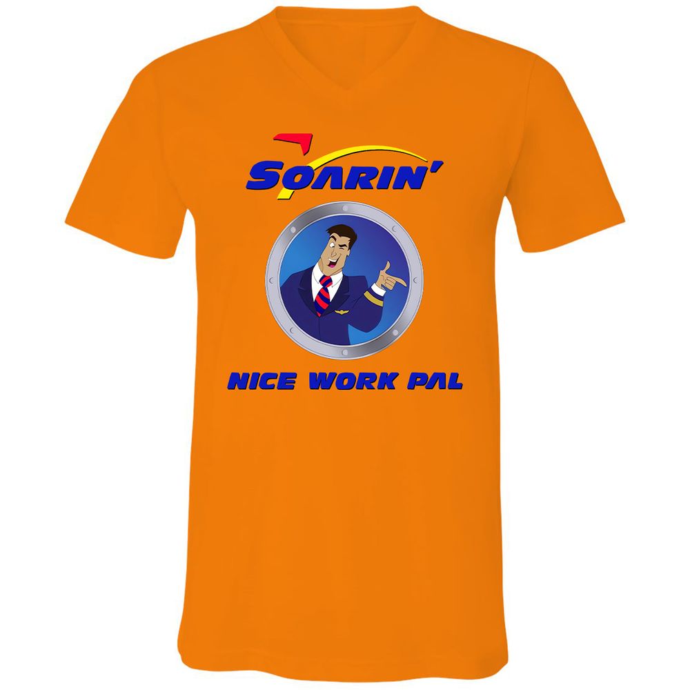 Unisex V-Neck T-Shirt - XBRFZYQP - Orange - 11