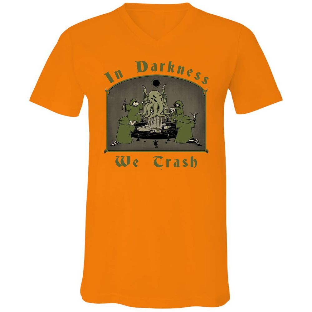 Unisex V-Neck T-Shirt - QNG7V1YQ - Orange - 11