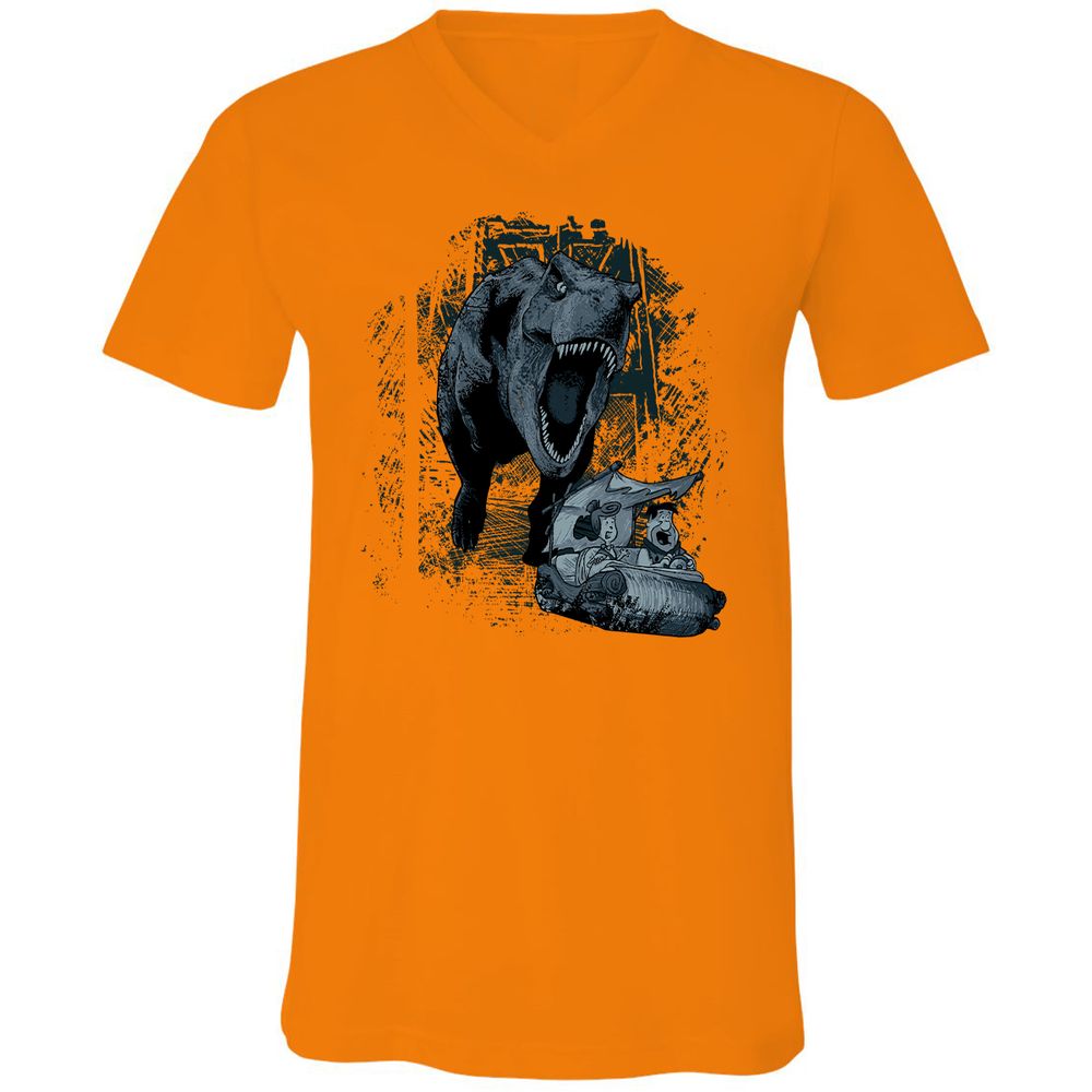 Unisex V-Neck T-Shirt - JED8Y4XD - Orange - 11