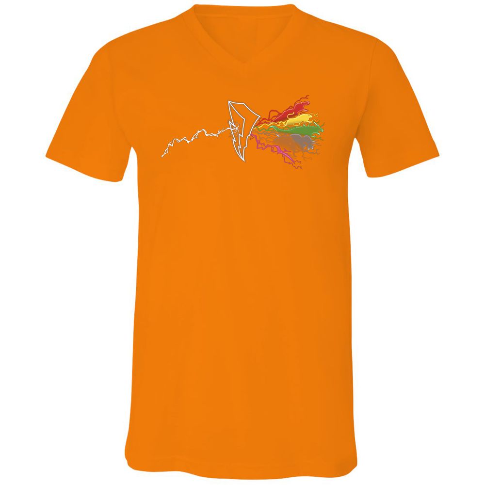 Unisex V-Neck T-Shirt - EM1HK1K8 - Orange - 11