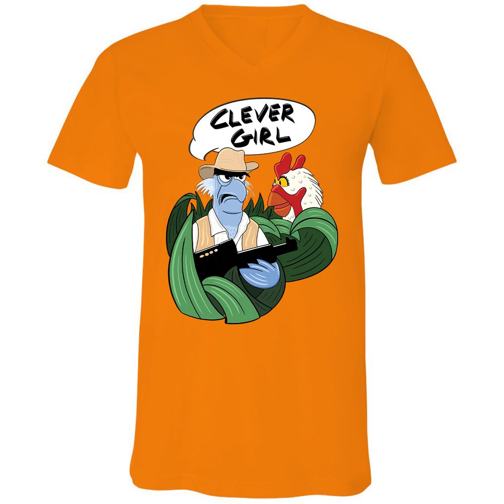 Unisex V-Neck T-Shirt - ZTP5KQZD - Orange - 11