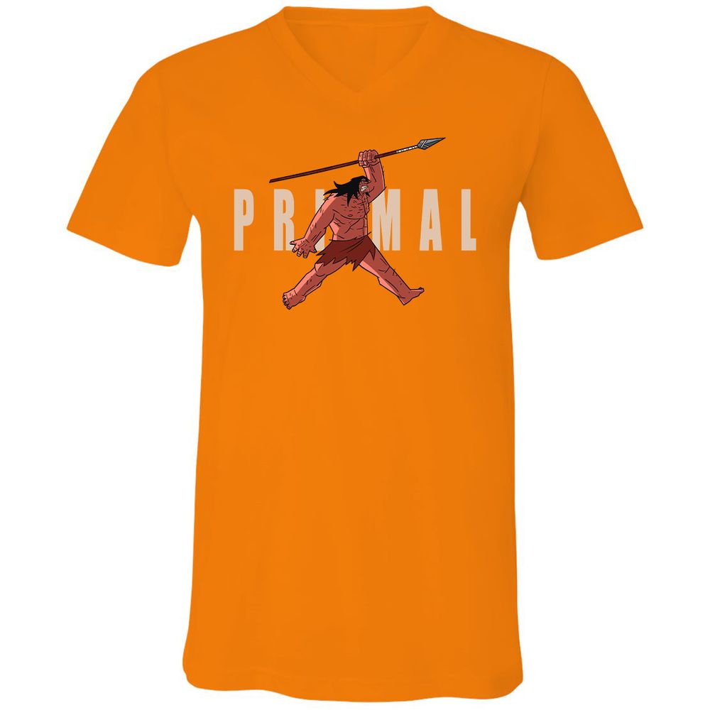 Unisex V-Neck T-Shirt - Y6CVAUKT - Orange - 11