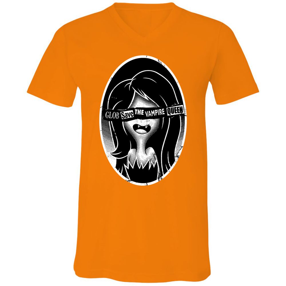 Unisex V-Neck T-Shirt - XGQY5MLQ - Orange - 11