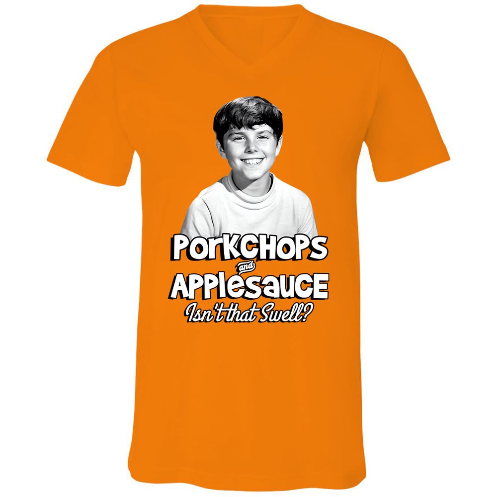 Unisex V-Neck T-Shirt - TUWFZDKK - Orange - 11