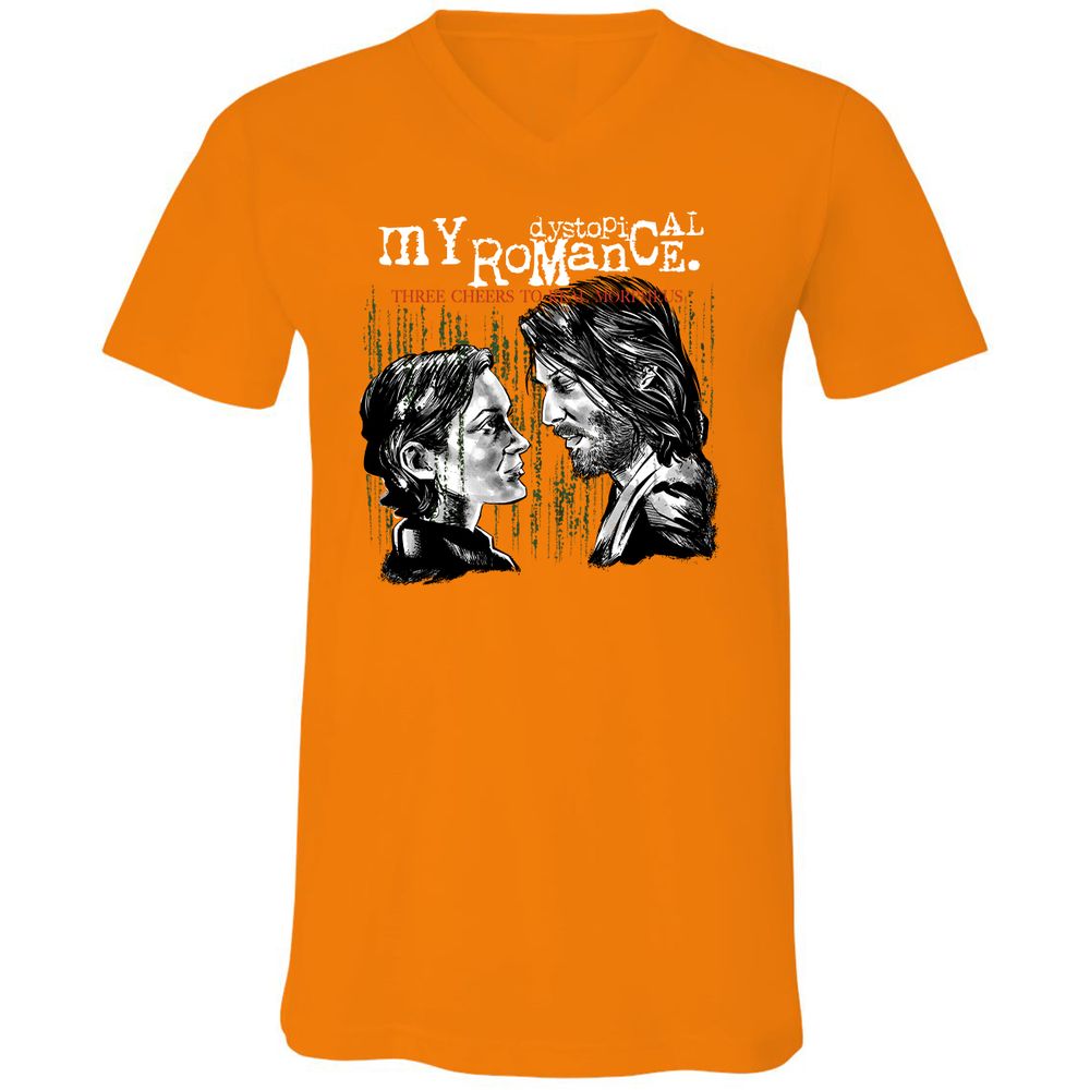 Unisex V-Neck T-Shirt - R7TR92ZB - Orange - 11
