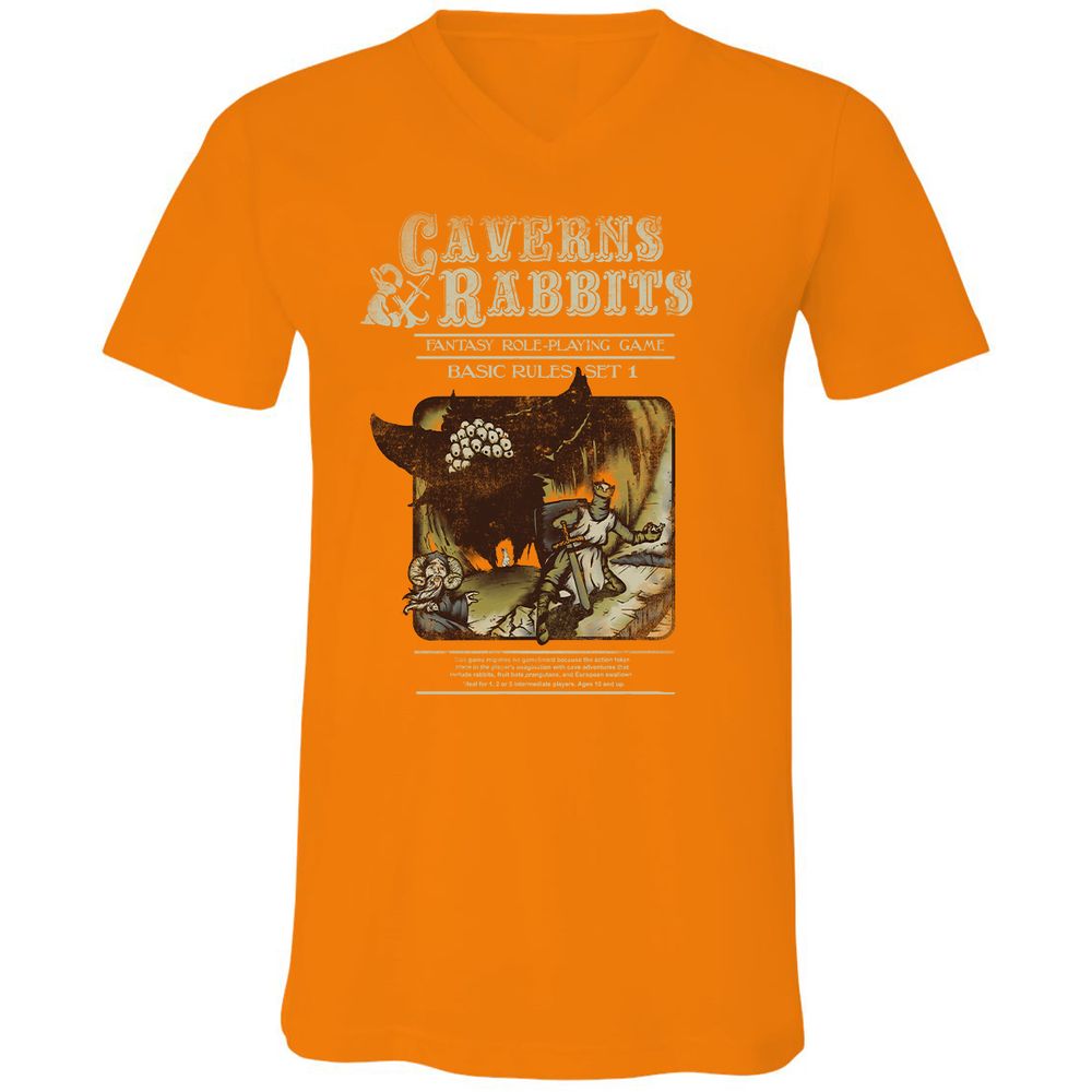 Unisex V-Neck T-Shirt - C7KTRTZF - Orange - 11