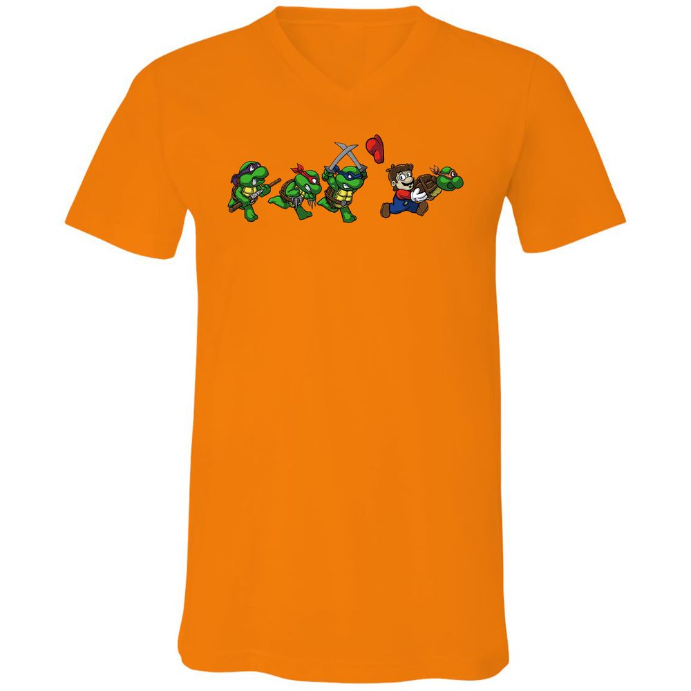 Unisex V-Neck T-Shirt - ELFBWU2L - Orange - 11