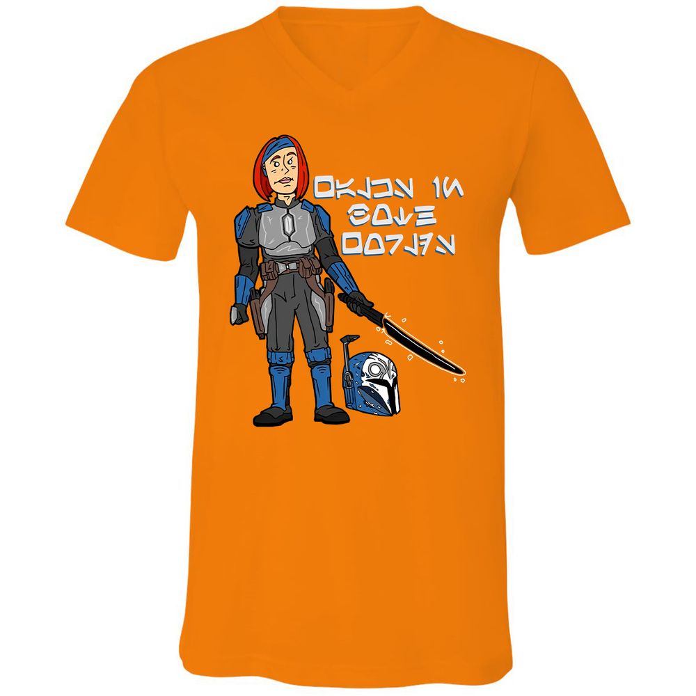 Unisex V-Neck T-Shirt - R6SCAQQV - Orange - 11