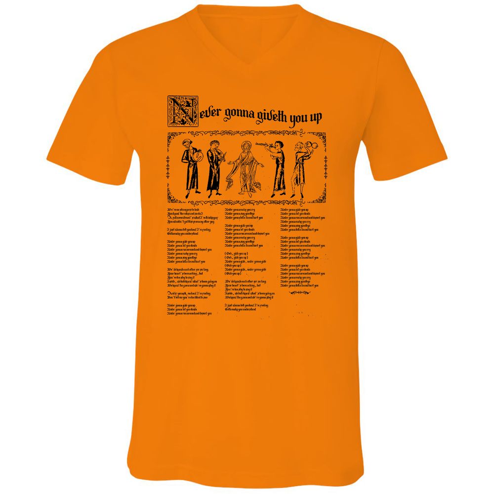 Unisex V-Neck T-Shirt - HXNCJ8WG - Orange - 11