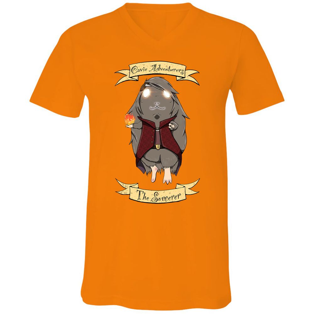 Unisex V-Neck T-Shirt - N9XC2CQV - Orange - 11