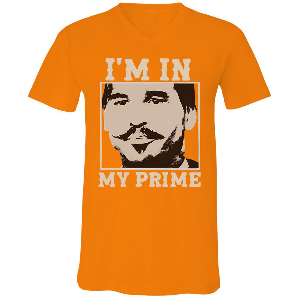 Unisex V-Neck T-Shirt - 55BXW2XH - Orange - 11