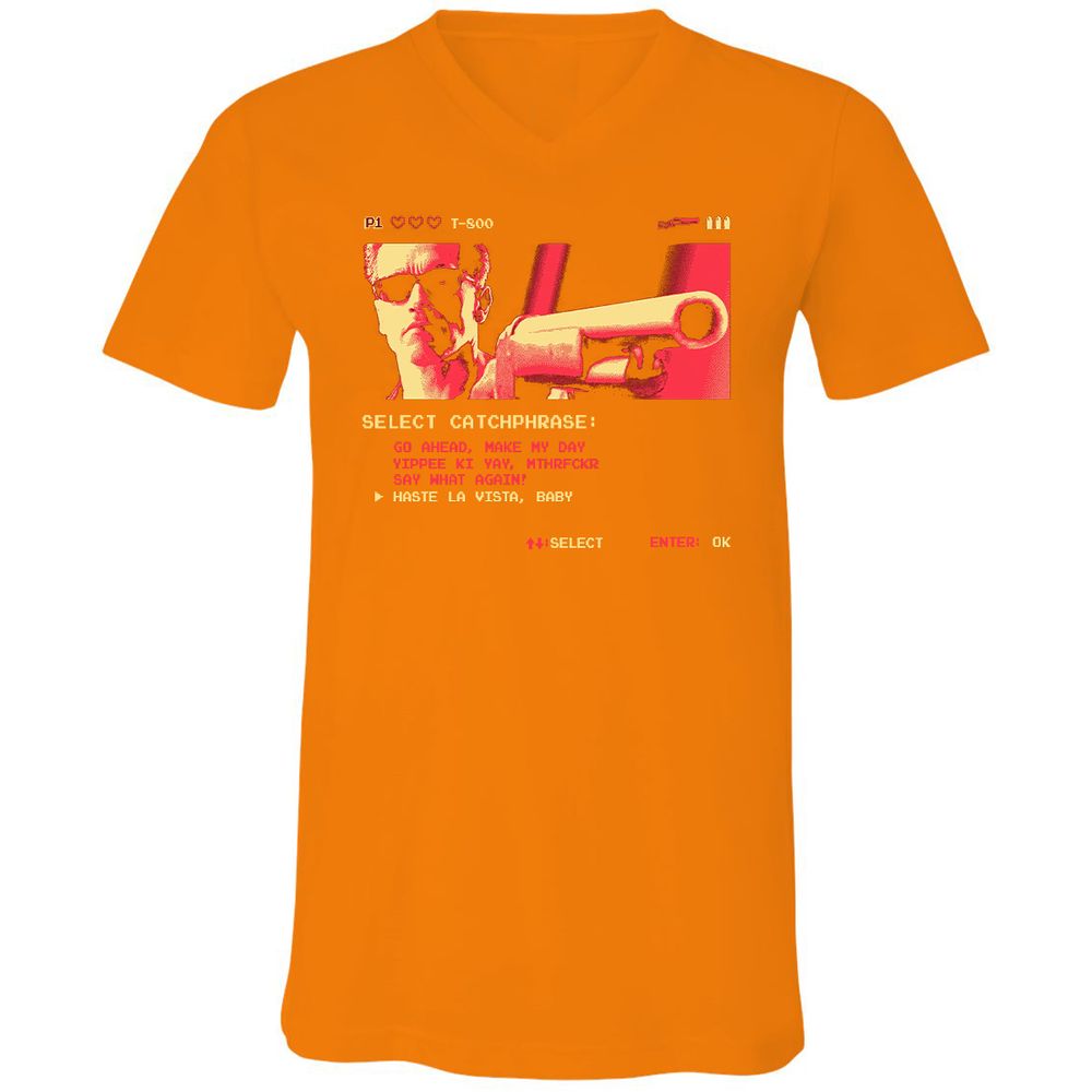 Unisex V-Neck T-Shirt - RWB5KSLR - Orange - 11