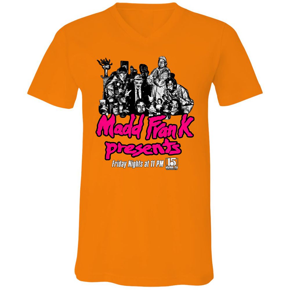 Unisex V-Neck T-Shirt - KQ1QJ6K8 - Orange - 11