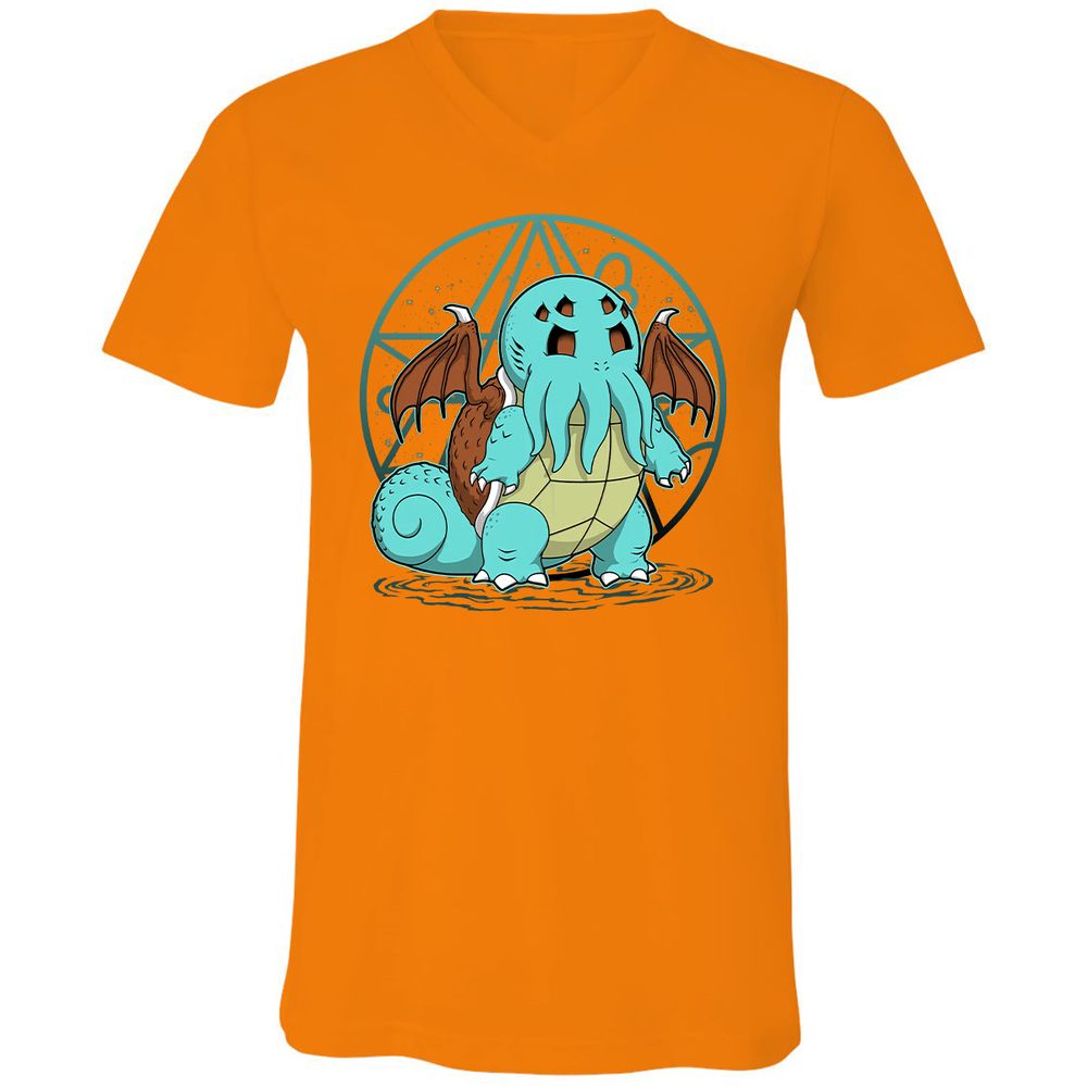 Unisex V-Neck T-Shirt - H94X349Q - Orange - 11