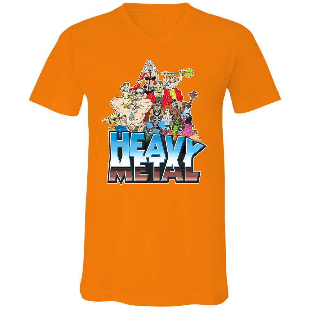 Unisex V-Neck T-Shirt - 3JWZ5VEC - Orange - 11