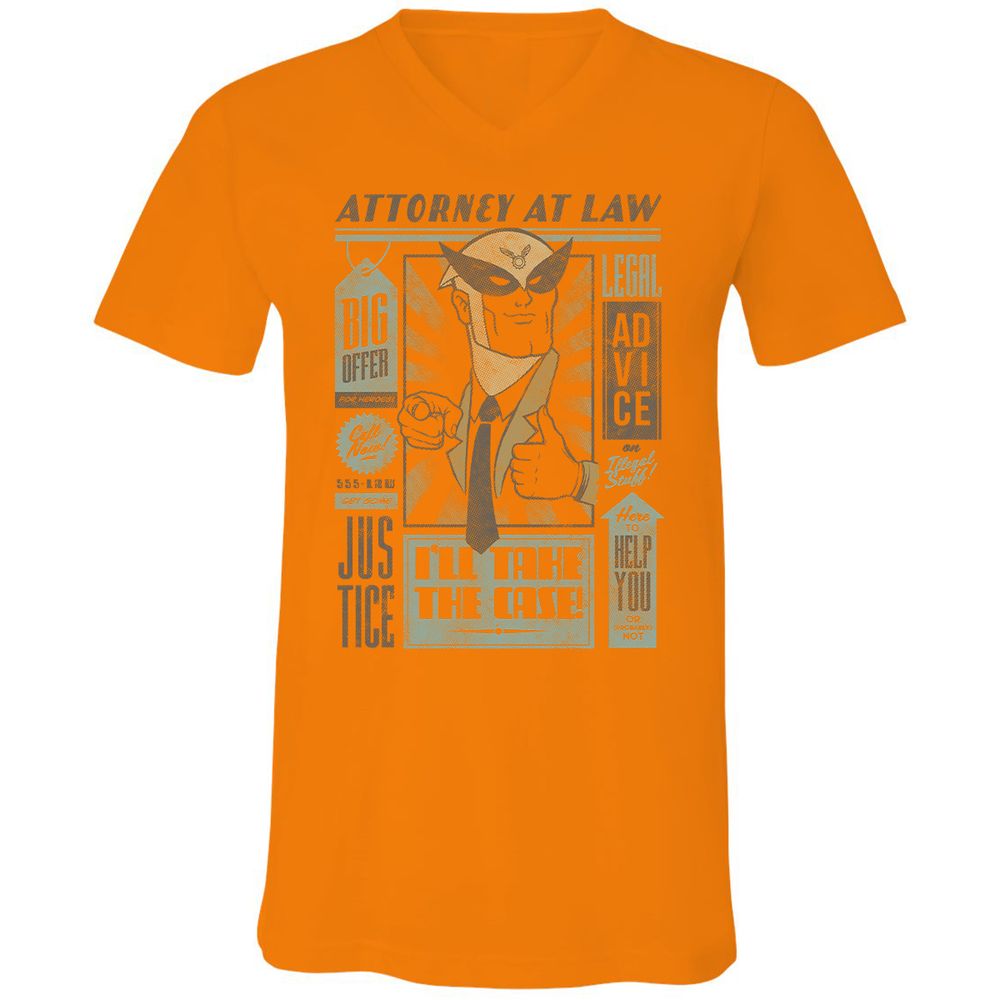Unisex V-Neck T-Shirt - 7T4FBEZ7 - Orange - 11