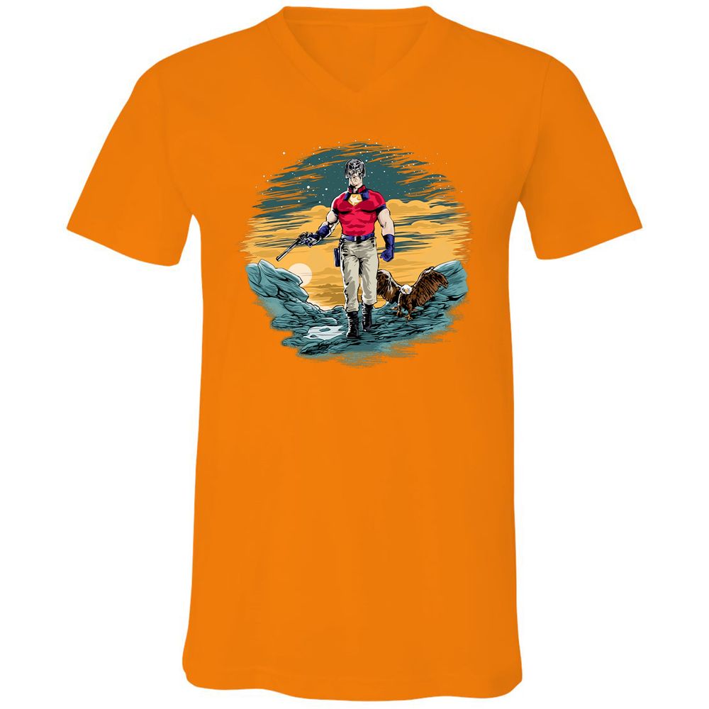Unisex V-Neck T-Shirt - EGTFR1WN - Orange - 11