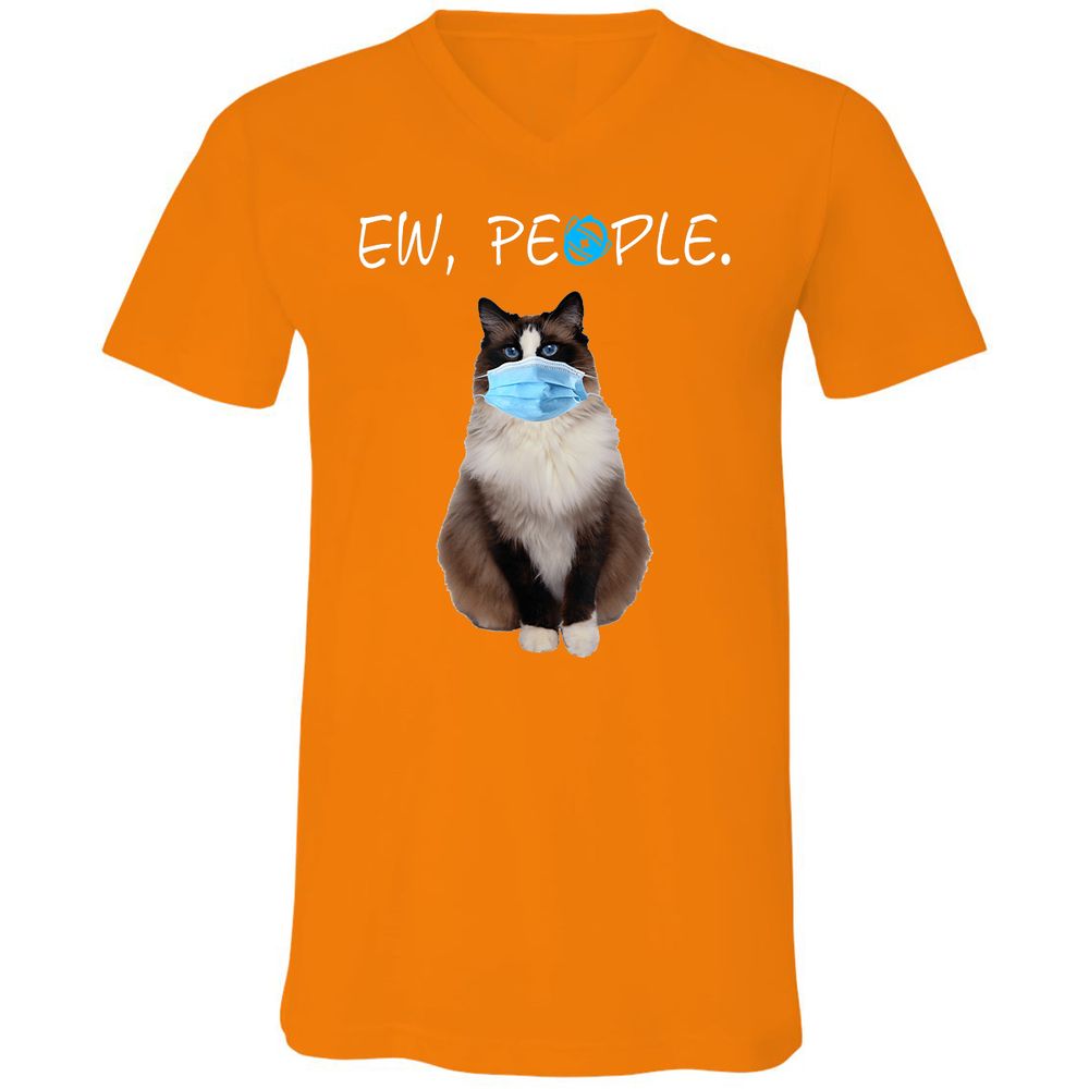 Unisex V-Neck T-Shirt - R6KT45V3 - Orange - 11