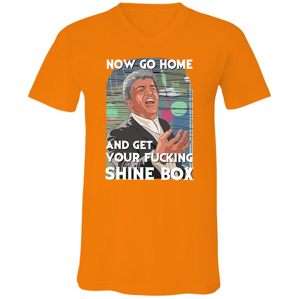 Unisex V-Neck T-Shirt - WZFUVMS7 - Orange - 11