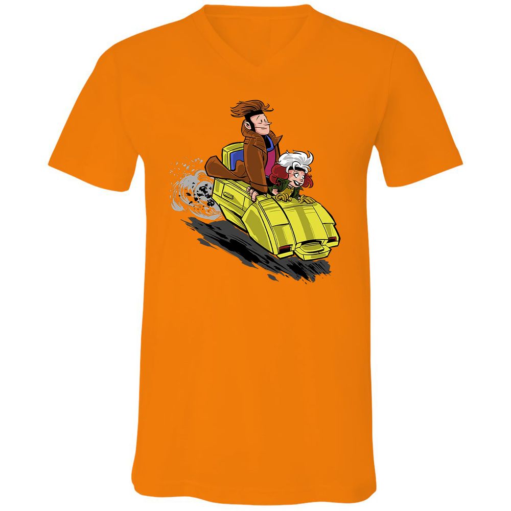 Unisex V-Neck T-Shirt - LWV6KYN9 - Orange - 11