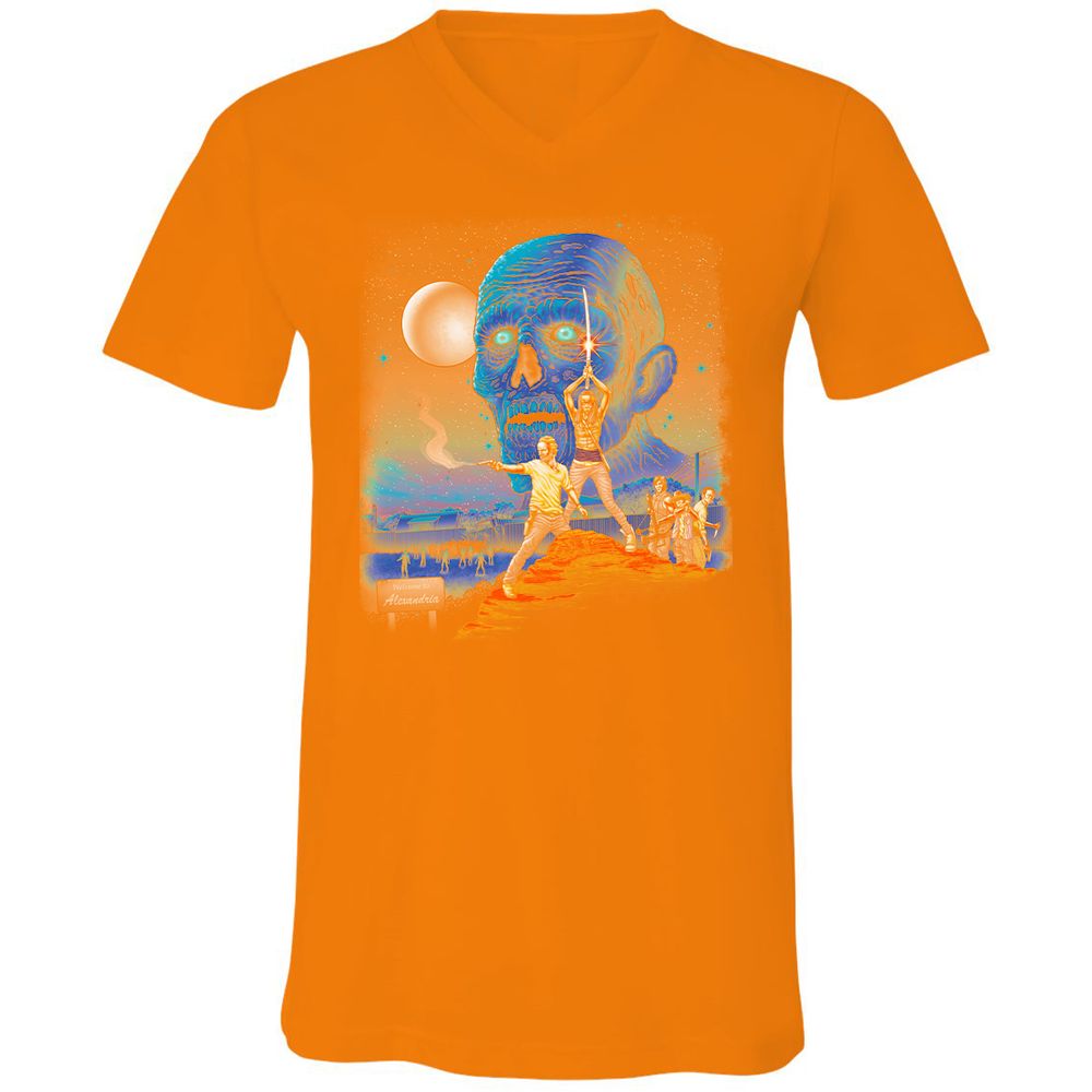 Unisex V-Neck T-Shirt - UL8U8CFB - Orange - 11