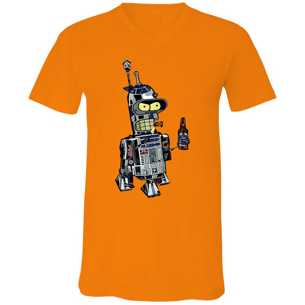 Unisex V-Neck T-Shirt - EUEP8PE4 - Orange - 11