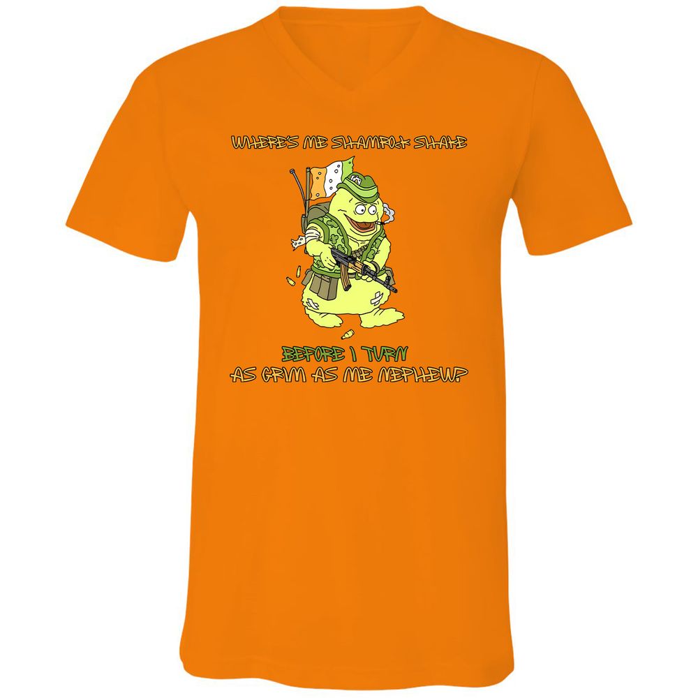Unisex V-Neck T-Shirt - 22GWD7F9 - Orange - 11