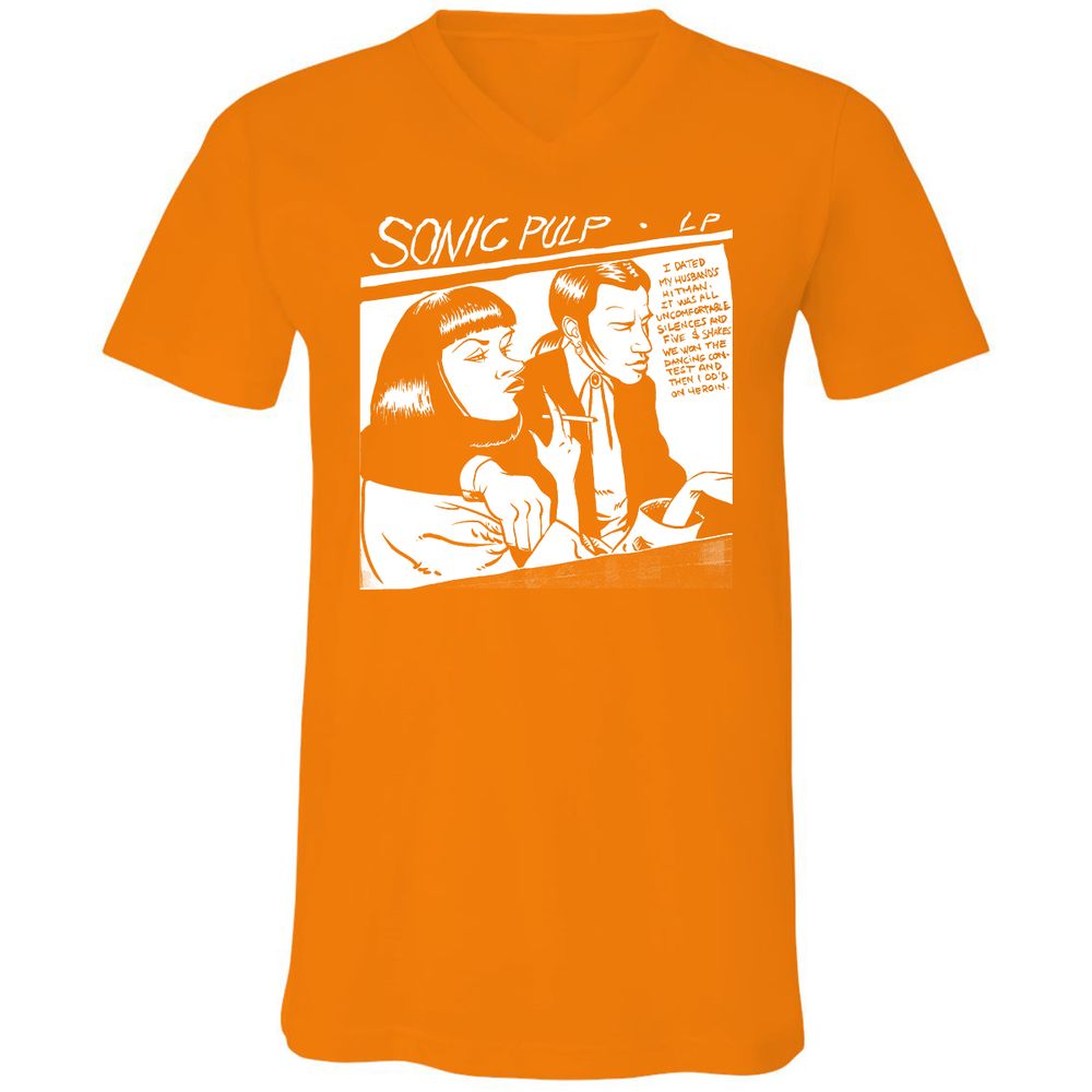 Unisex V-Neck T-Shirt - VZ8TQNLR - Orange - 11