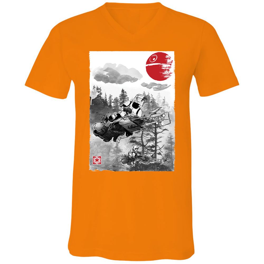 Unisex V-Neck T-Shirt - 8CV4PQEN - Orange - 11