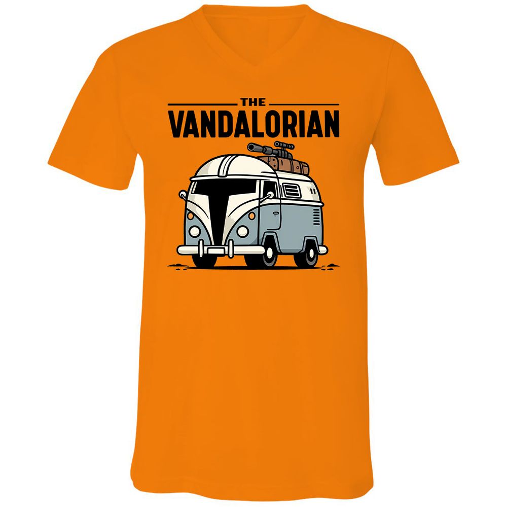 Unisex V-Neck T-Shirt - TEEECUMN - Orange - 11