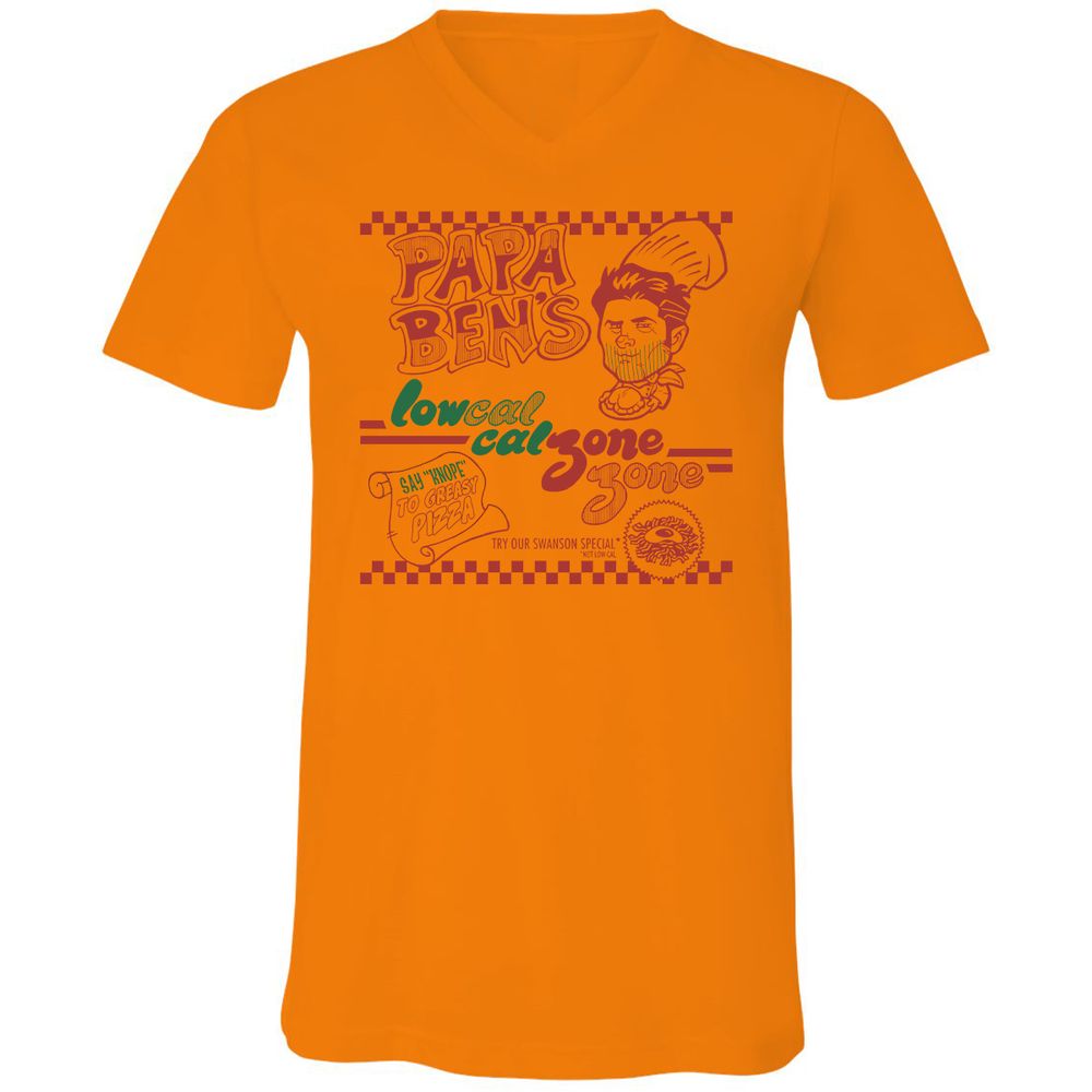 Unisex V-Neck T-Shirt - XF9QK8H6 - Orange - 11