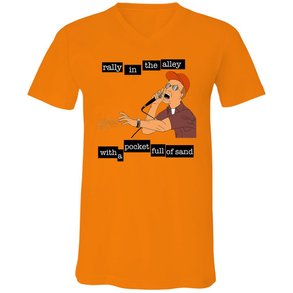 Unisex V-Neck T-Shirt - HADNDM8E - Orange - 11