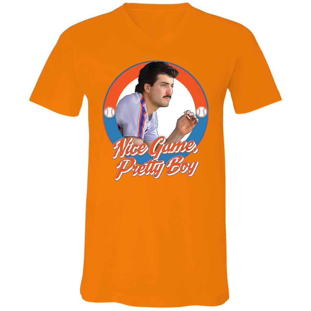 Unisex V-Neck T-Shirt - 3TDPR7XC - Orange - 11
