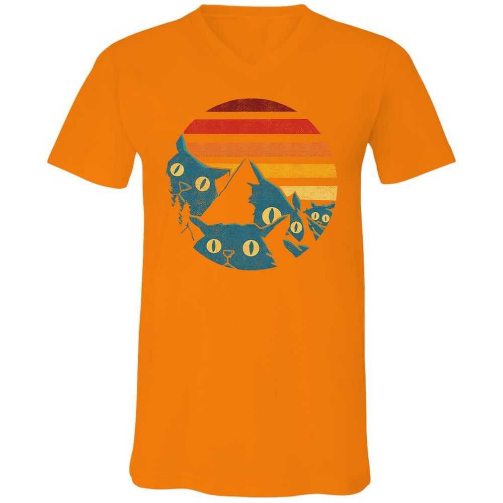 Unisex V-Neck T-Shirt - 599KYN6K - Orange - 11