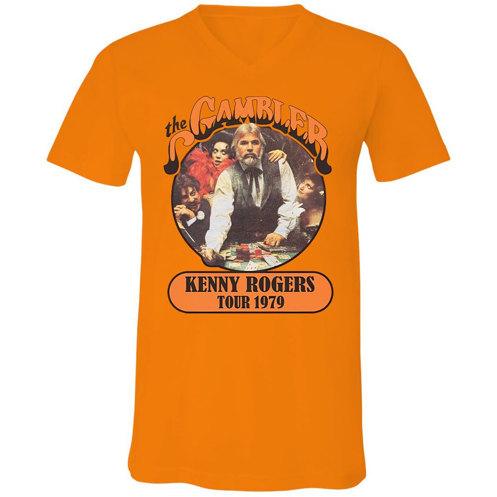 Unisex V-Neck T-Shirt - RYQ576B8 - Orange - 11