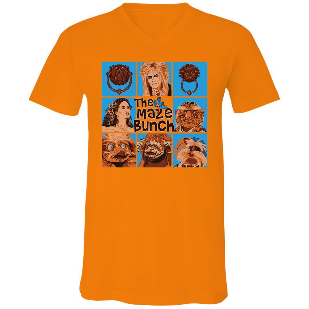 Unisex V-Neck T-Shirt - 4XBNXZZ5 - Orange - 11
