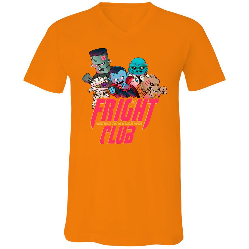 Unisex V-Neck T-Shirt - YJ2N9ZK9 - Orange - 11