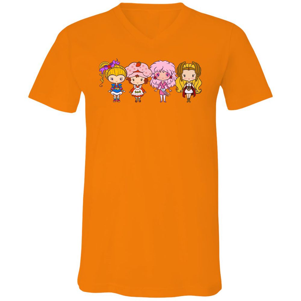 Unisex V-Neck T-Shirt - V3DNZR7G - Orange - 11