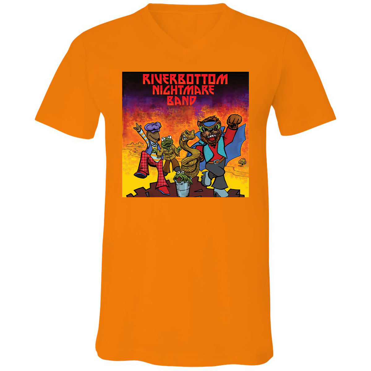 Unisex V-Neck T-Shirt - GNA5M3PS - Orange - 11