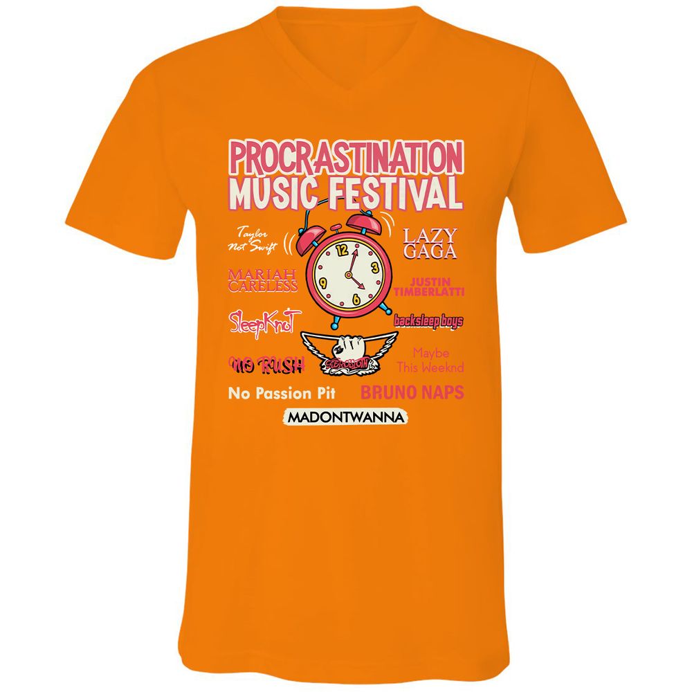 Unisex V-Neck T-Shirt - VAG73GBF - Orange - 11
