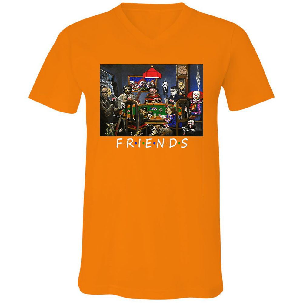Unisex V-Neck T-Shirt - VBZREE1P - Orange - 11