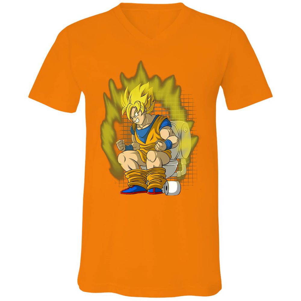 Unisex V-Neck T-Shirt - Q4XLKLCC - Orange - 11