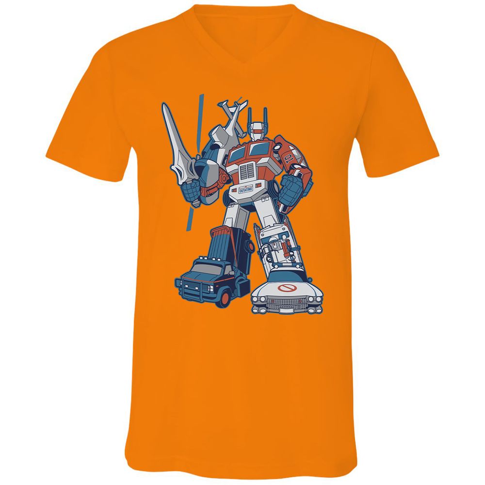 Unisex V-Neck T-Shirt - 7VBWGJM2 - Orange - 11