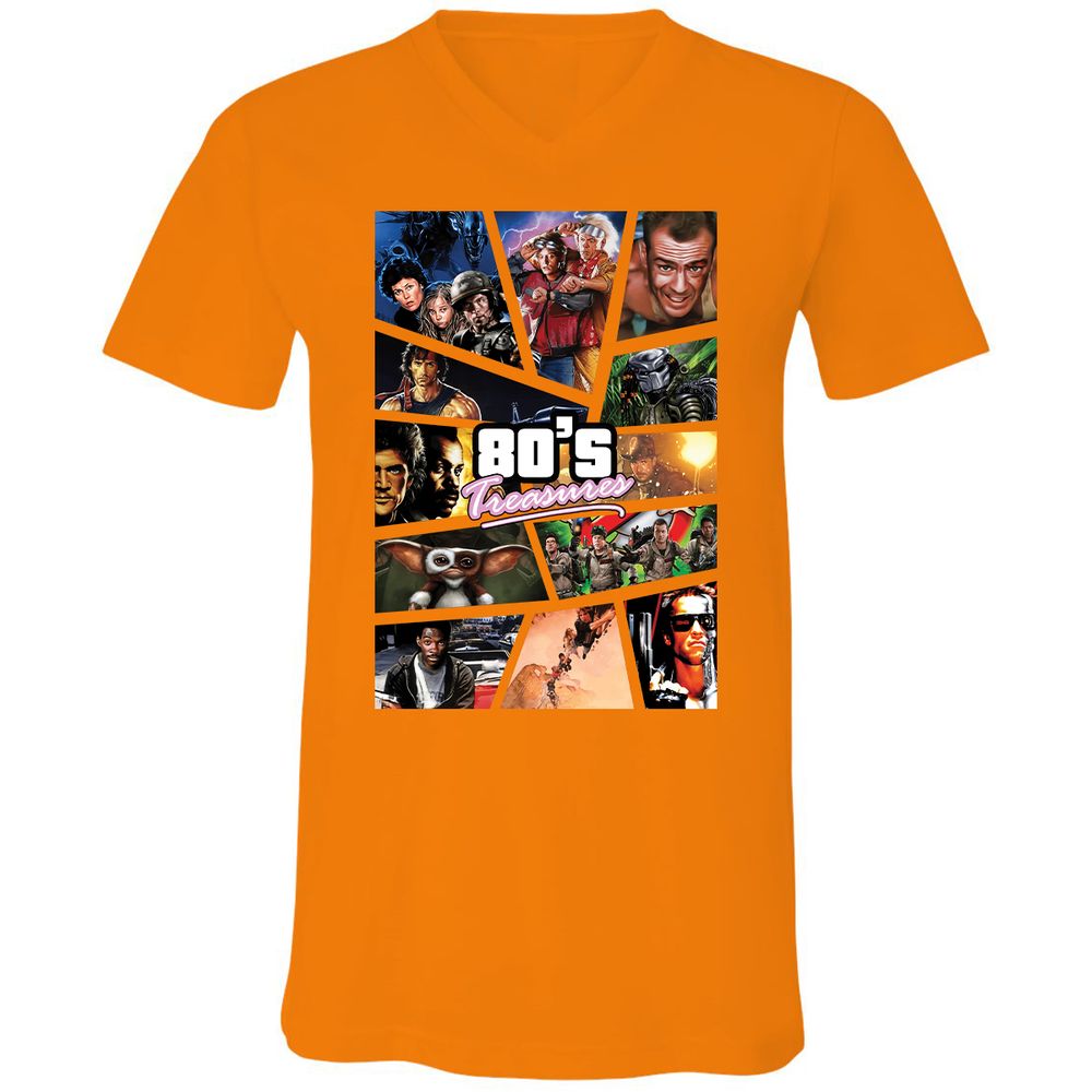 Unisex V-Neck T-Shirt - WQKB9N55 - Orange - 11