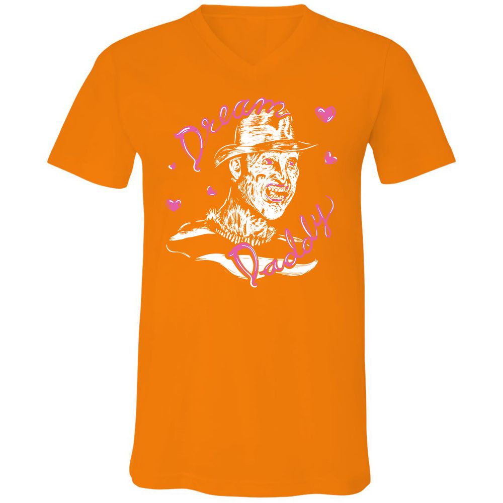 Unisex V-Neck T-Shirt - Z3T8UP42 - Orange - 11