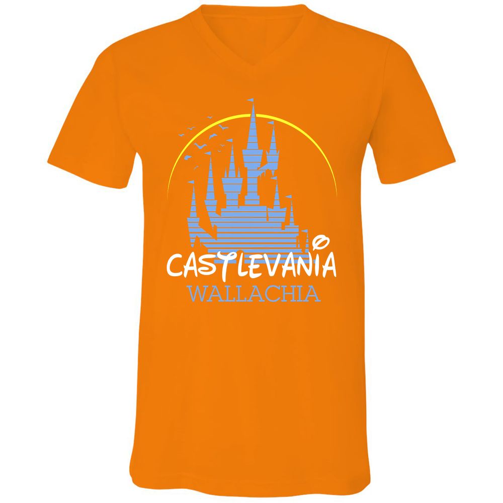 Unisex V-Neck T-Shirt - 6YBFHAHU - Orange - 11