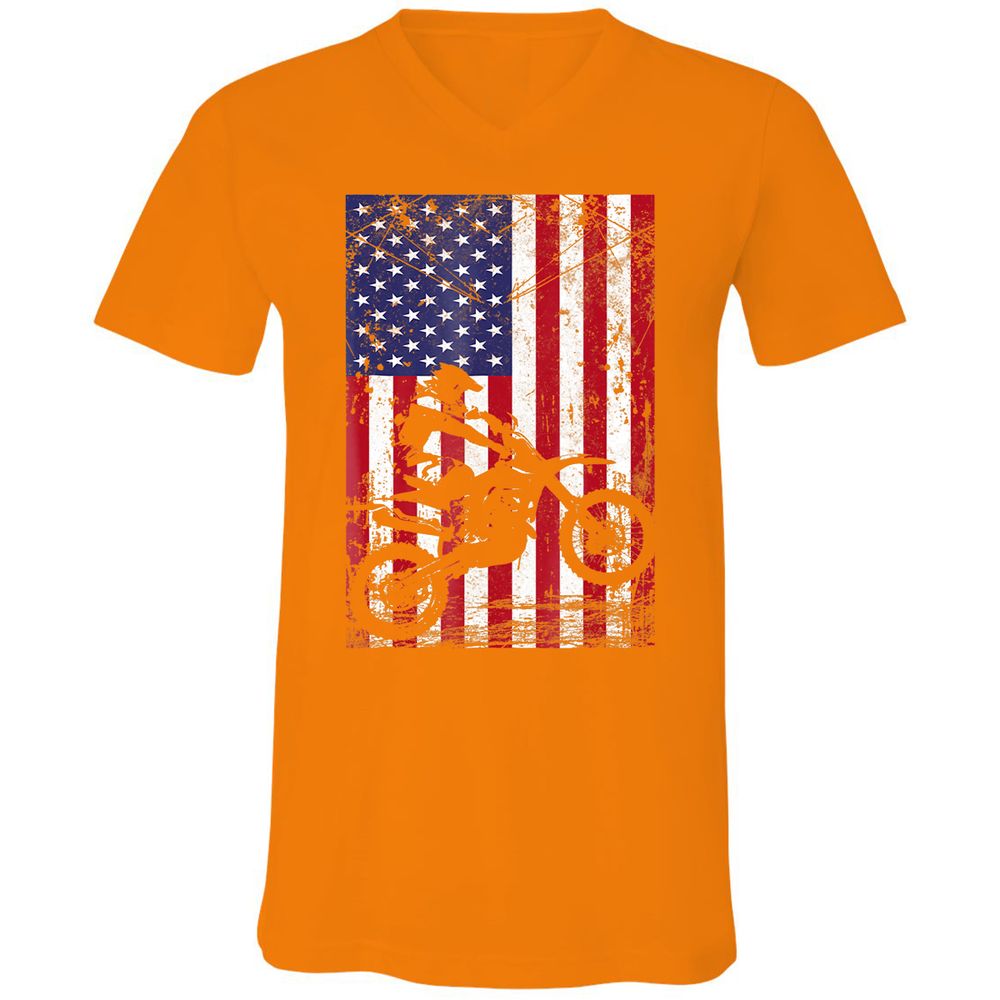 Unisex V-Neck T-Shirt - WD6HWMAT - Orange - 11