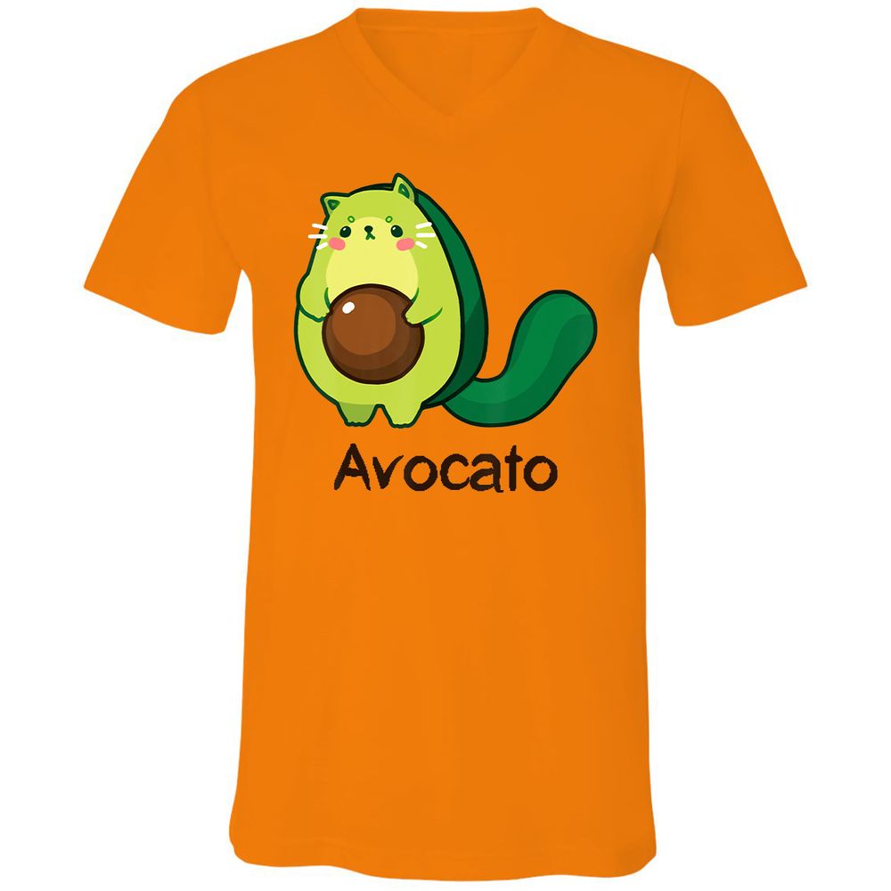 Unisex V-Neck T-Shirt - LG9Z4RWW - Orange - 11